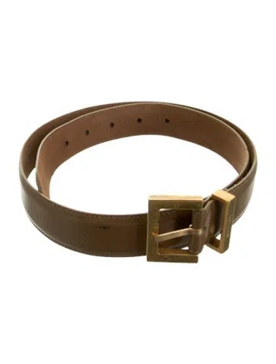 Pre-owned Moschino Skinny Leather Waist Belt In Brown