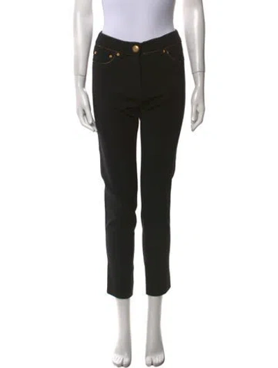 Pre-owned Moschino Skinny Leg Pants In Black