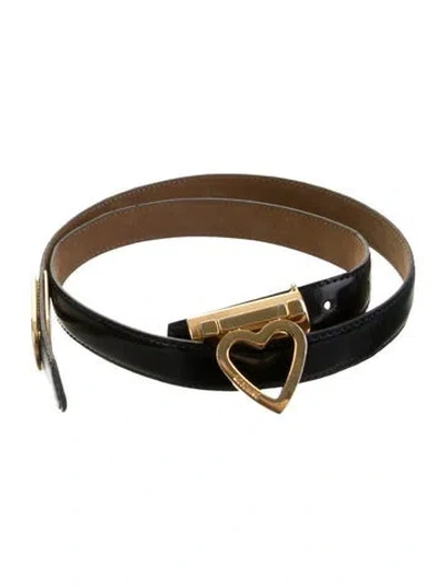 Pre-owned Moschino Skinny Patent Leather Waist Belt In Black