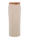 Moschino Wool Twill Skirt Tailored Twist In Neutral