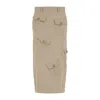 Moschino Military Twist Midi Skirt In Beige