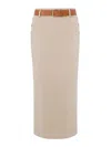 Moschino Wool Twill Skirt Tailored Twist In Neutral