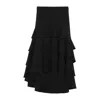 Moschino Tiered Asymmetric Skirt In Black