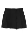 Moschino Pleated Shorts With Belt Loops And Pockets In Black