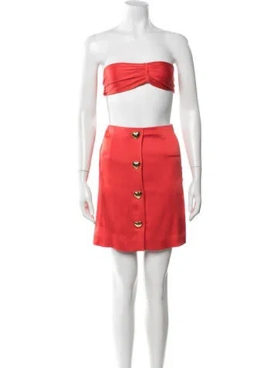 Pre-owned Moschino Skirt Set In Red