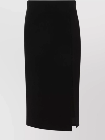 Moschino Side-slit Midi Skirt In Black