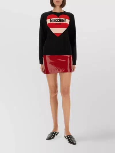 Moschino Skirt With Button Accents And High-shine Finish In Red