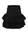 Moschino Logo-embroidered Skirt In Black