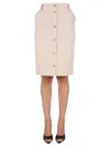 Moschino Button-up Midi Skirt In Beige