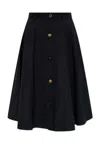 Moschino Knee Length A-line Skirt With Button Detailing In Black