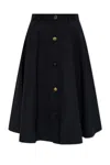 Moschino Knee Length A-line Skirt With Button Detailing In Black