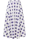 Moschino Biro Polka Dots Poplin Skirt In Multi White