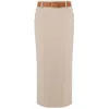 Moschino Couture Woman Midi Skirt Beige Size 8 Virgin Wool In Neutral