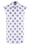 Moschino Sleeveless Cotton Poplin Shirt With Polka Dot Pattern In White