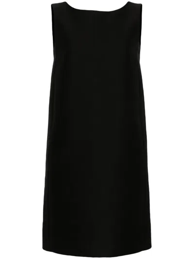Moschino Sleeveless Cotton Shift Minidress In Black