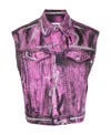 Moschino Sleeveless Denim Jacket In Purple