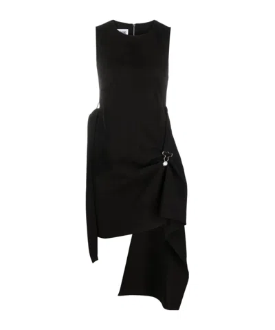 Moschino Sleeveless Draped Mini Dress In Black