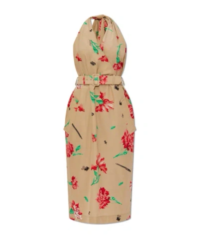 Moschino Dress Knee Length Floral Print In Multi