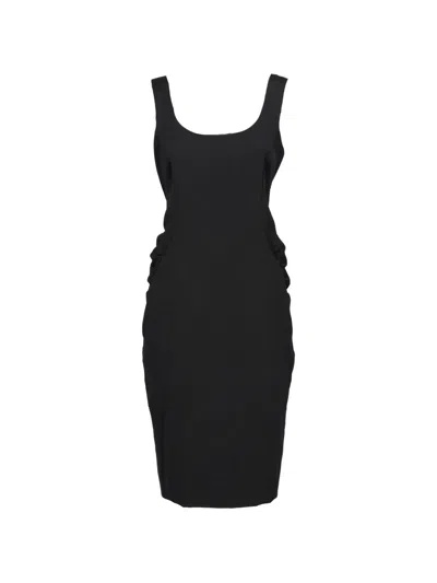 Pre-owned Moschino Sleeveless Midi Dress In Black