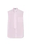 Moschino Sleveless Cotton Shirt In Pink