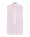 Moschino Sleveless Cotton Shirt In Purple
