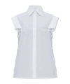 Moschino Laurel Embroidered Sleeveless Shirt In White