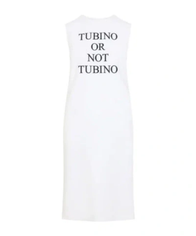 Moschino Sleeveless Slit-detailed Midi Dress In White
