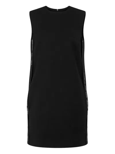 Moschino Sleeveless Tape-detail Mini Dress In Black