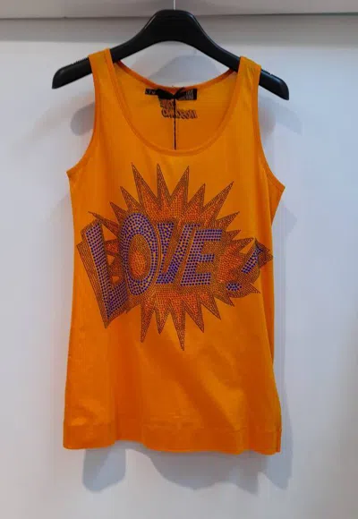 Moschino Sleeveless Vest In Orange
