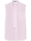 Moschino Sleveless Cotton Shirt In Pink