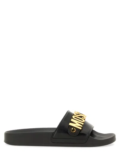 Moschino Black Logo Slides