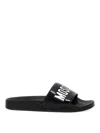 Moschino Rubber Slides With Logo Branding In White