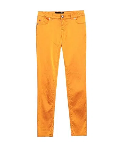 Moschino Slim Casual Pants In Orange