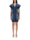Moschino Slim Fit Denim Dress V-neckline