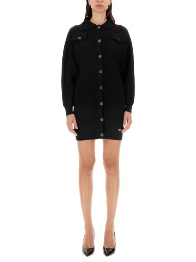 Moschino Slim Fit Mini Dress In Black