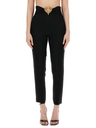 MOSCHINO SLIM-FIT PANTS WITH HEART-SHAPED WAIST DETAIL