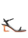 Moschino Square-headed High-heeled Sandals In Black