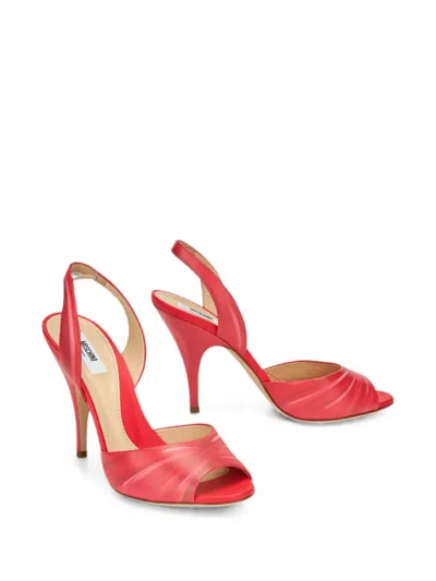 Moschino Slingback Sandals In Red