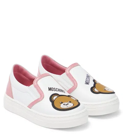 Moschino Kids' Sneakers Aus Leder In Pink
