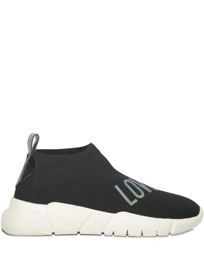 Moschino Slip-on Sneakers In Black