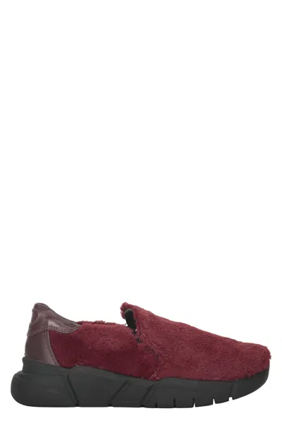 Moschino Slip-on Sneakers In Burgundy