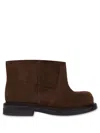 Moschino Slip-on Suede Ankle Boots In Brown