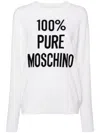 Moschino Slogan Intarsia-knit Jumper In Neutrals