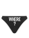 Moschino Slogan-print Bikini Bottoms In Black