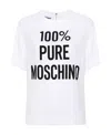 Moschino Viscose Envers Satin Logo T-shirt In White
