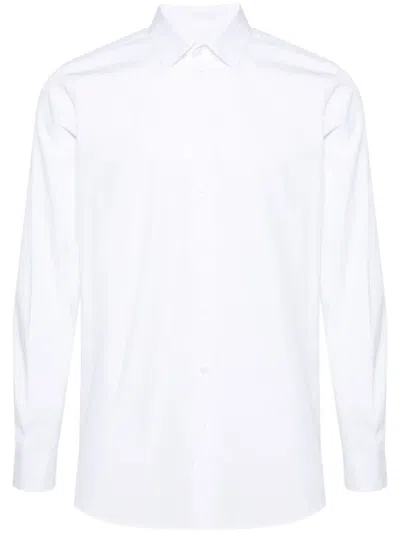 Moschino Slogan-print Cotton Shirt In White