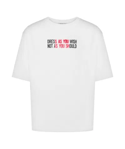 MOSCHINO SLOGAN-PRINT COTTON T-SHIRT