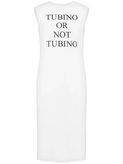 Moschino Slogan-print Midi Dress In White