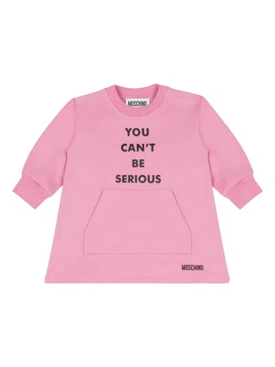 Moschino Babies' Slogan-print Sweatshirt In Pink