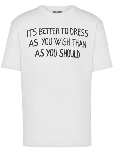MOSCHINO SLOGAN-PRINT T-SHIRT